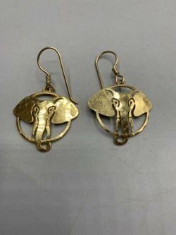 Wild Bryde Elephant Earrings Framed, Face Only, Whimsical - Unofficial Africa Collector's Guide