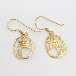Wild Bryde Giraffe Earrings, Posts Framed, Face Only - Unofficial Africa Collector's Guide