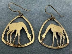 Wild Bryde Giraffe Earrings, Pendant Framed, Full Body - Unofficial Africa Collector's Guide